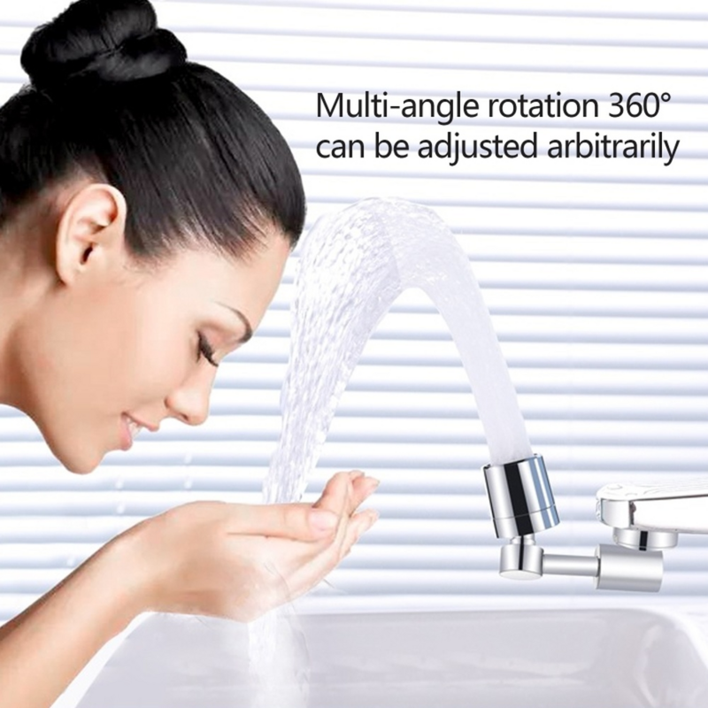 Kitchen Universal Faucet Extender 1080 Degree Rotating Mechanical Arm Folding Water Nozzle Bubbler Splash-proof Sprinkler Filter