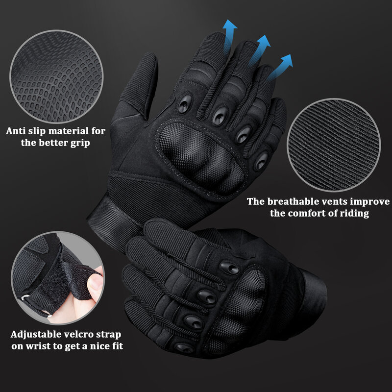 Guanto tattico da moto guanti sportivi Full Finger Touchscreen militare protettivo da equitazione guanti da caccia da tiro ciclismo