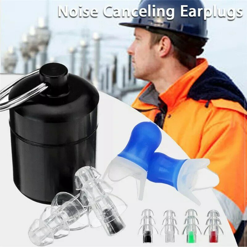 1 Pair Noise Cancelling Earplugs Hearing Protection Reusable Silicone Ear Plugs For Sleep Concerts Musician Bar Drummer