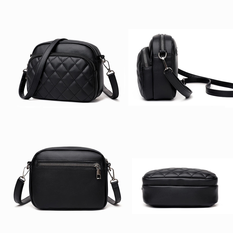 Solid Color PU Leather Crossbody Bag Diamond Lattice Women Shoulder Bag Fashion Brand Handbag and Purses Shopping Cell Phone Bag