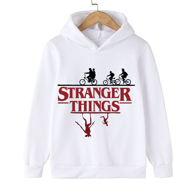 Kids Stranger Things 4 Hoodies Spring Autumn Fashion Children Long Sleeves Cotton Sweatshirts Printing 3D Boys Girls Hooded Tops