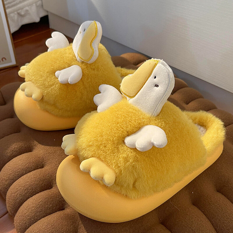 Unisex Winter Slippers Cute Rabbit Cartoon Thick Bottom Platform Cotton Shoes Women Plush Warm Fluffy Slippers Home Indoor Shoes