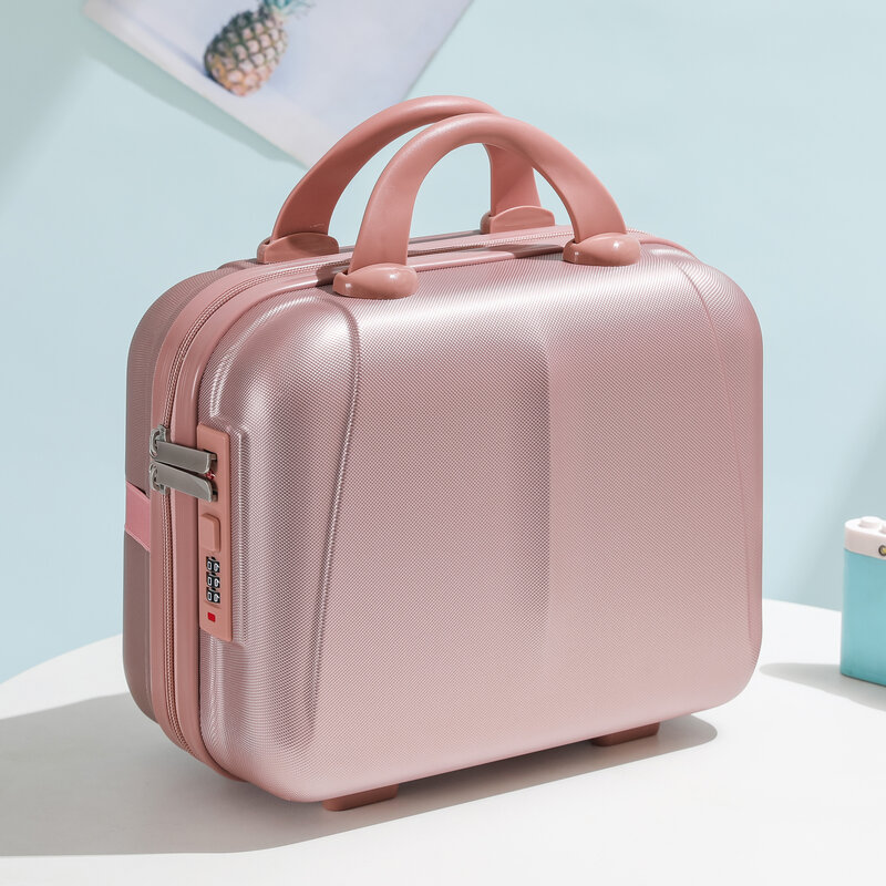 Petite valise de maquillage Portable 14 pouces, Mini valise de rangement très légère avec mot de passe pour enfant et mère