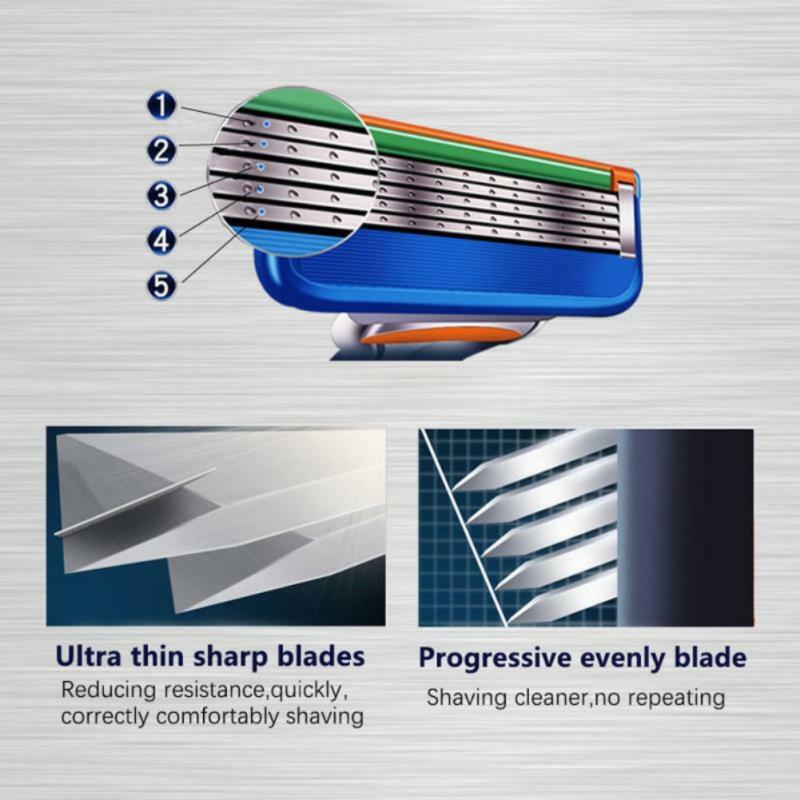 เหมาะสำหรับ Gillette Fusion 5 Shaving Manual Blade เครื่องโกนหนวดผู้ชายชุดเปลี่ยนใบมีด