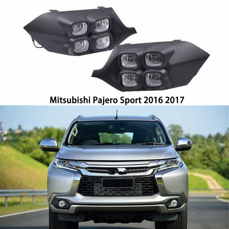 2 قطعة سيارة LED النهار تشغيل ضوء DRL لميتسوبيشي باجيرو الرياضة مونتيرو 2016-2017