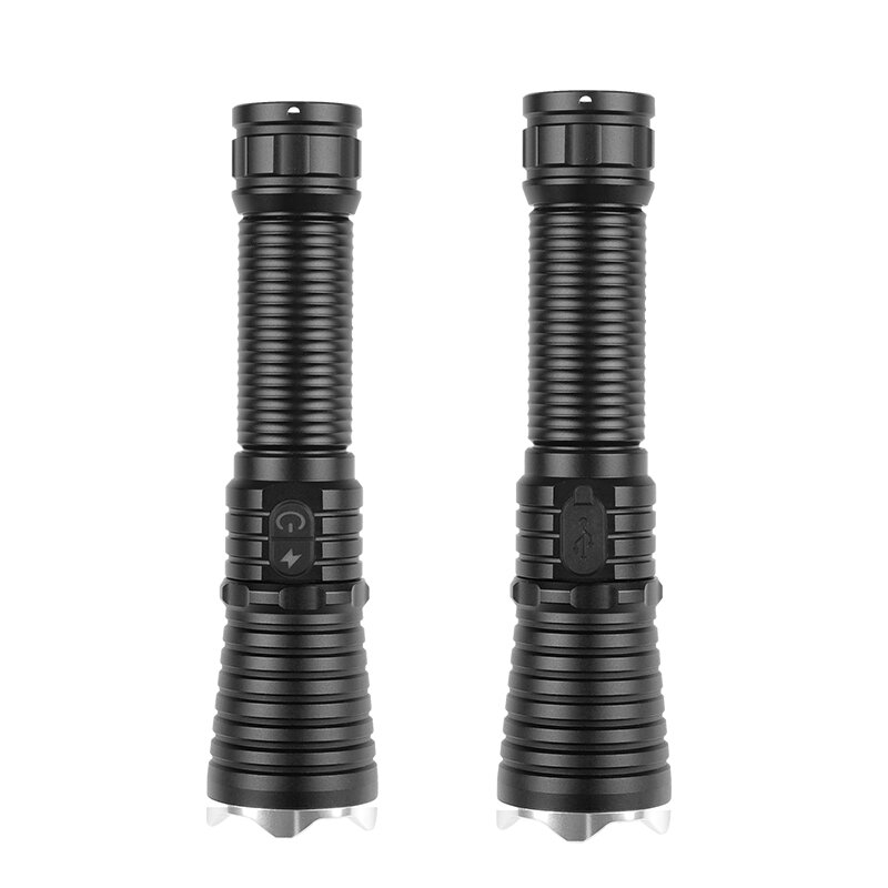 Super Bright Led Flashlight High Quality XHP100 Tactical Aluminum Alloy Hunting Torch Usb Rechargeable Zoomable Lantern 18650