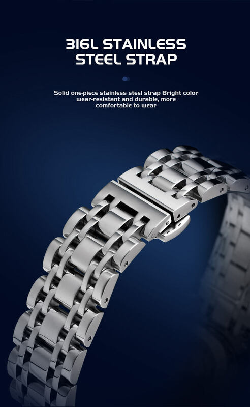 Mark Fairwhale Trend 남성 브랜드 시계 다이빙 블랙 기술 자동 발광 스테인레스 스틸 기계식 남성 시계