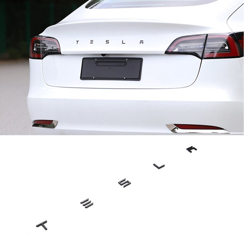 Untuk Tesla Model 3 Model Y Model S Model X Stiker Huruf Pengganti Logo Bagasi Belakang Mobil Ganti Stiker Lambang Alfabet