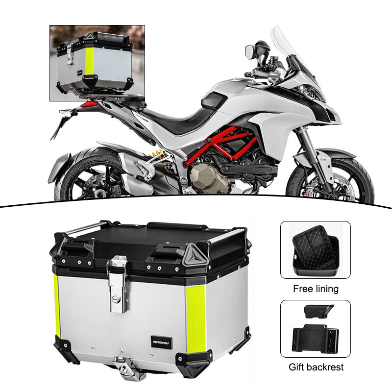 Fit For Ducati MTS1200 Multistrada 1200 1200S 2010-2022 2021 Motorcycle Helmet Box Tail Box with Backrest Pad Trunk Top Case