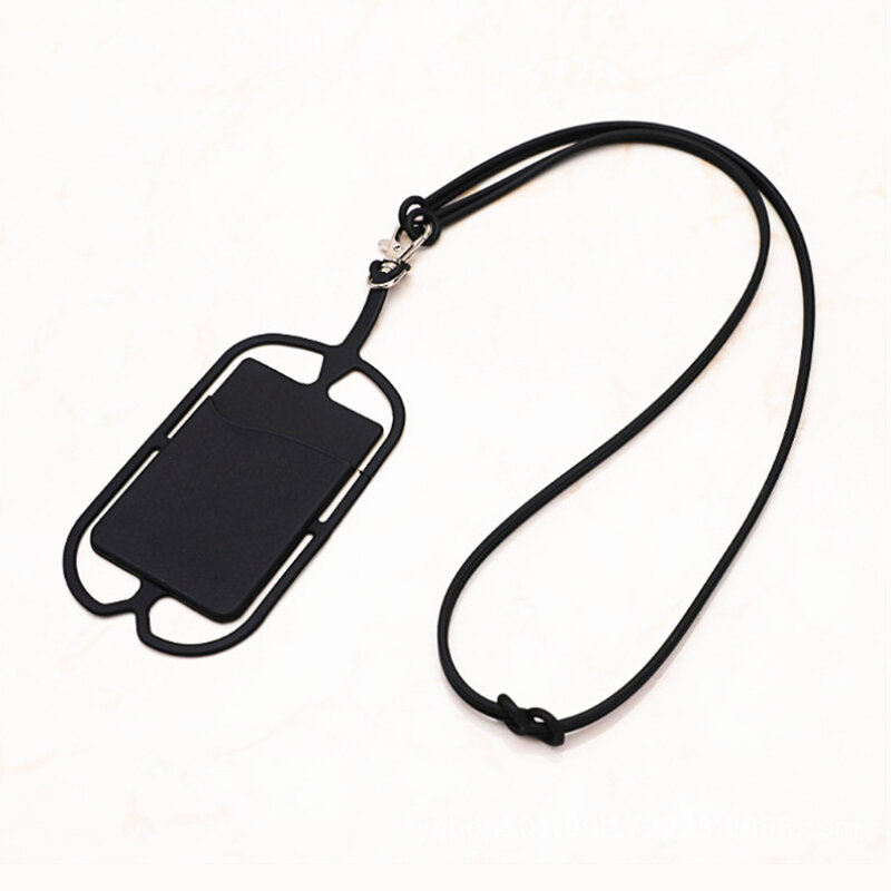 Cordones flexibles universales para llaves, soporte de tarjeta de crédito, identificación, accesorios para el cuello, novedad, funda de protección para teléfono móvil de silicona