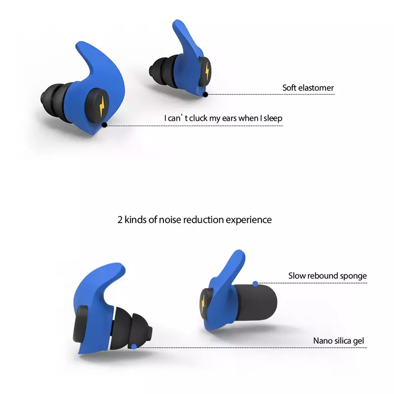 Tapones insonorizados para los oídos de silicona para adultos, 3 colores, con filtro de reducción de Ruido, esponja de memoria suave, Tapones para los oídos para dormir
