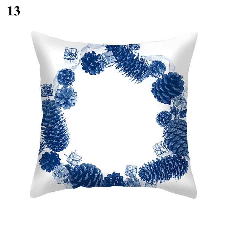1 pçs azul padrão capa de almofada poliéster 45*45cm fronha cojines decorativos para quarto sofá decoração para casa capa de travesseiro