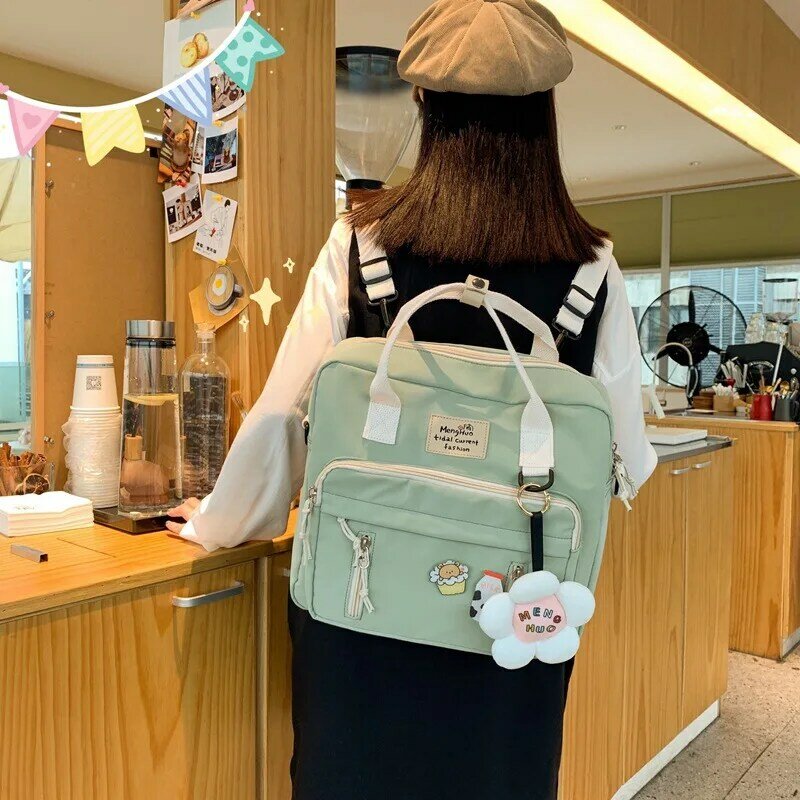 Cute Japanese Girl Backpack Preppy Style Crossbody Portable Larger Capacity School Bags Handbag Satchels Women