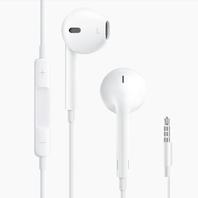 Earphone Berkabel Asli dengan Headset Stereo Mikrofon untuk Apple iPhone 11 12 Plus X XS MAX Headphone Earbud Earphone Berkabel