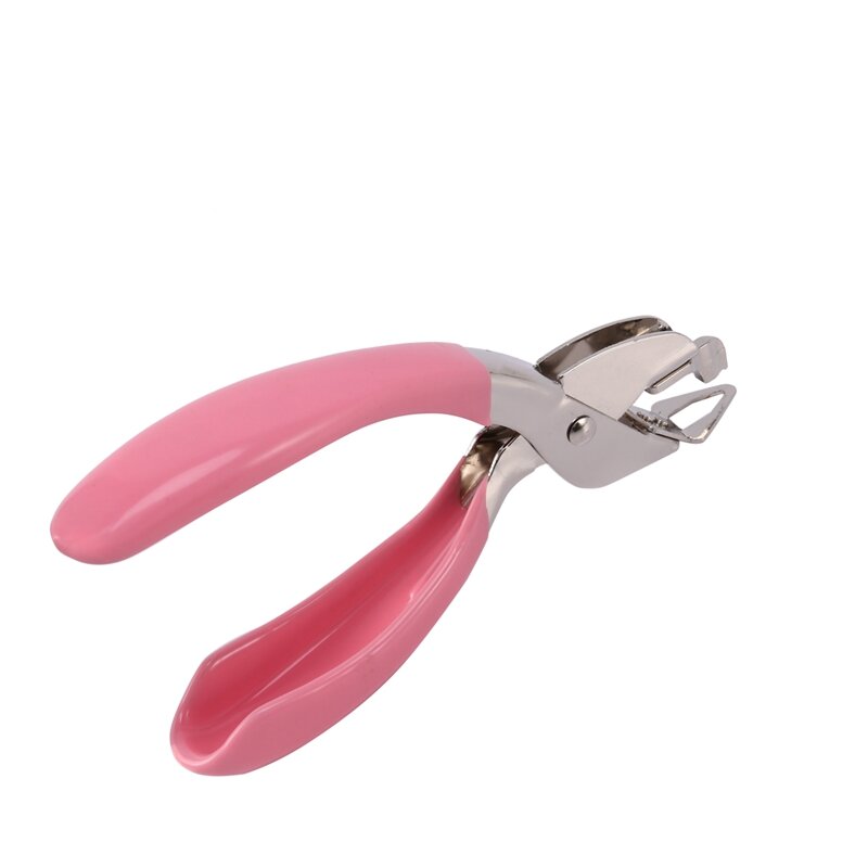 2X Handheld Staple Remover Lifter Opener Spring-Loaded Staple Puller For Office School Home Use (Pink)