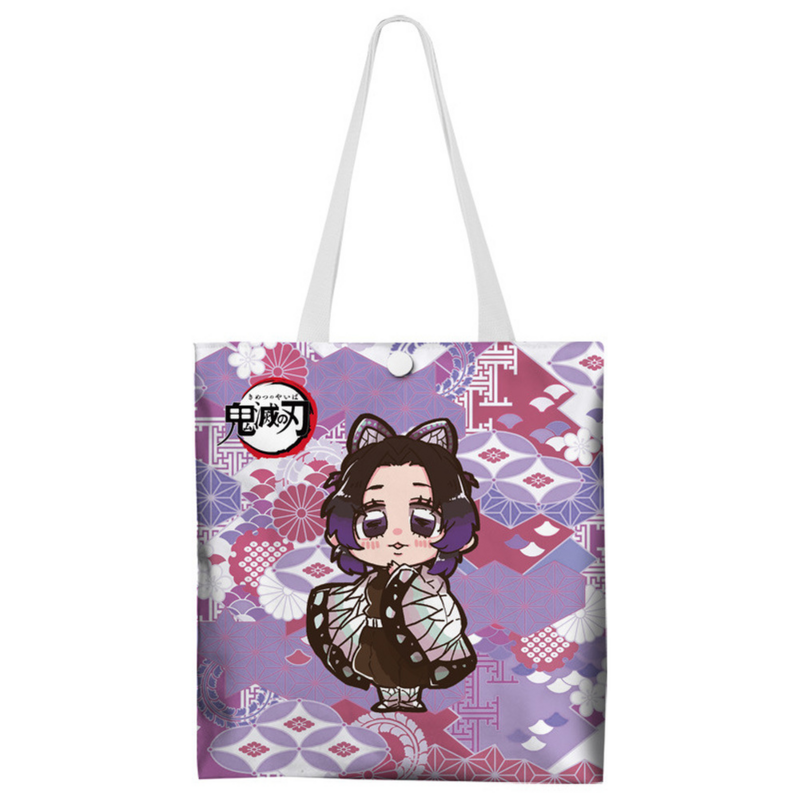 Cartoon Anime Canvas Bag Handbag Men Women Student Shopping Bag Double-sided Printing-Demon Slaye