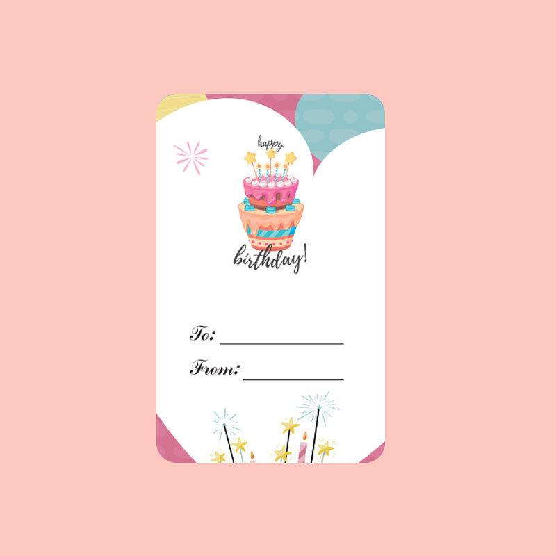 Sellos de feliz cumpleaños, pegatina de embalaje de 25-100 piezas, pegatinas de dibujos animados florales para pasteles, etiqueta decorativa rectangular para regalo de fiesta