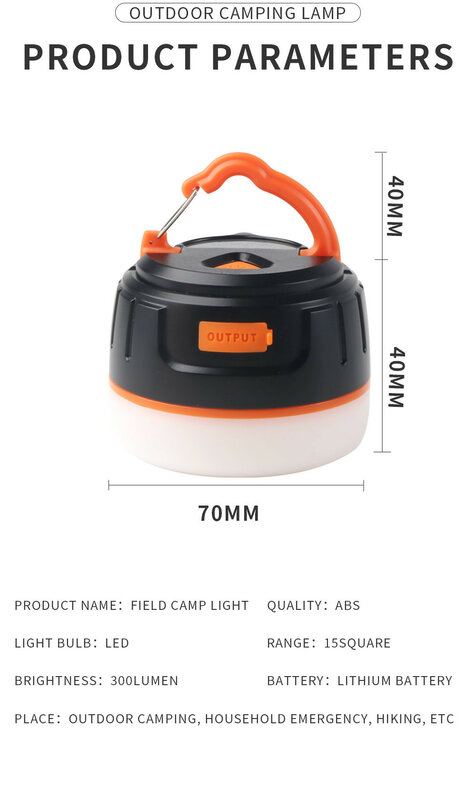 5200mAh Rechargeable LED Camping Lantern with Magnet Strong Light Portable Flashlights Tent Lights Work Repair Lighting