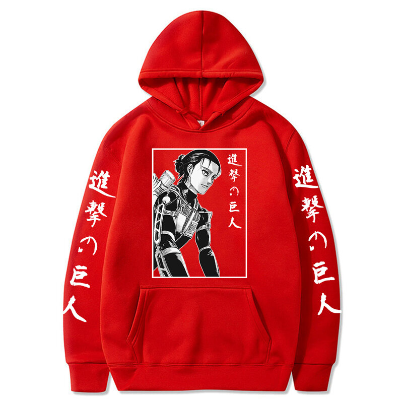 Sweat-shirt à capuche avec attaque sur Titan pour homme, vêtement chaud et décontracté, style Hip-Hop, Anime japonais Eren Yeager, automne et hiver