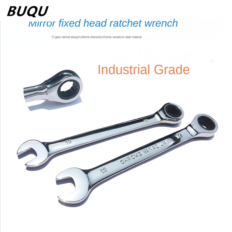 BUQU Ratchet Combination Wrench Set Chrome Vanadium Steel Wrench Set Tools for Repair A Set of Wrench