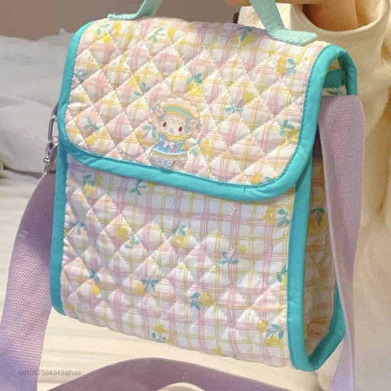 Sanrio ฤดูใบไม้ผลิและ Summer My Melody Cinnamoroll น่ารัก Y2K กระเป๋านักเรียนญี่ปุ่นกระเป๋าถือ Messenger Crossbody กระเป๋า