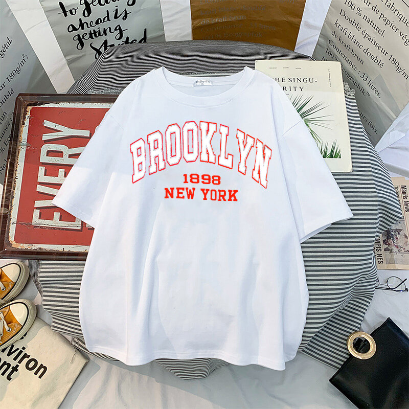 Women's T-Shirts NEW YORK Letter Print T-Shirts Streetwear Tops Casual Fashion Aesthetic Women's T-Shirts