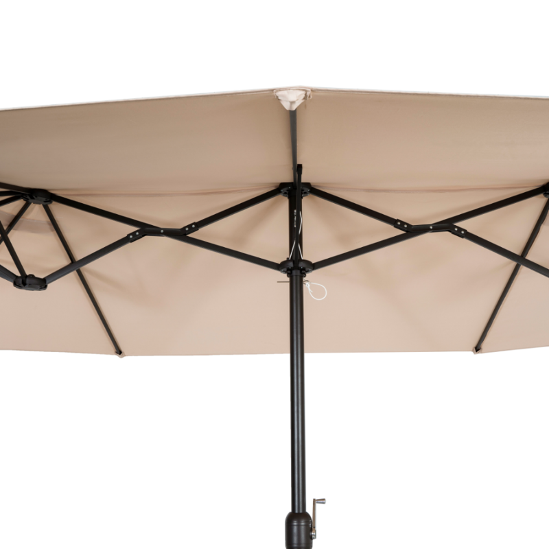 15X9 Ft Dubbelzijdige Outdoor Twin Patio Markt Tafel Paraplu, Wit