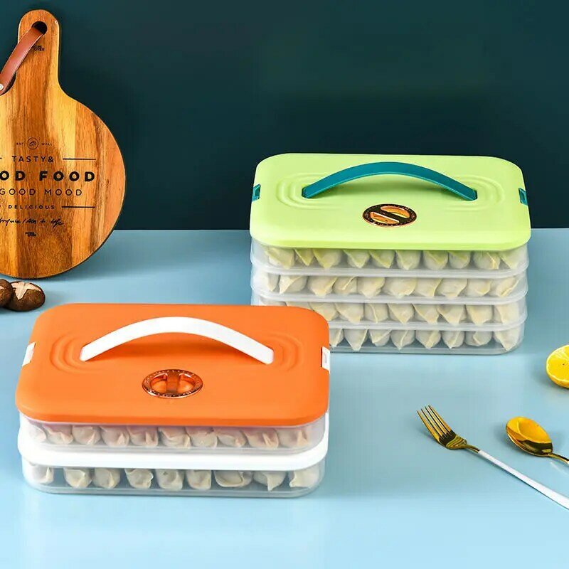 Caja de almacenamiento especial para Dumplings, refrigerador de alimentos de grado alimenticio, de congelación multicapa