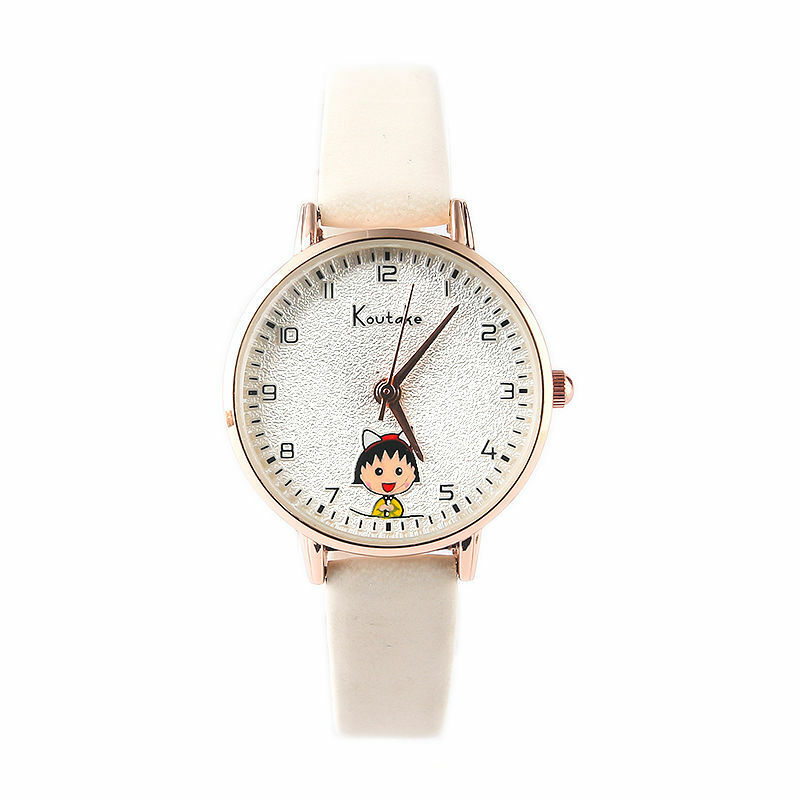 Reloj electrónico de Anime japonés para niños, pulsera deportiva de cuero rosa de cuarzo, con dibujos animados, resistente al agua