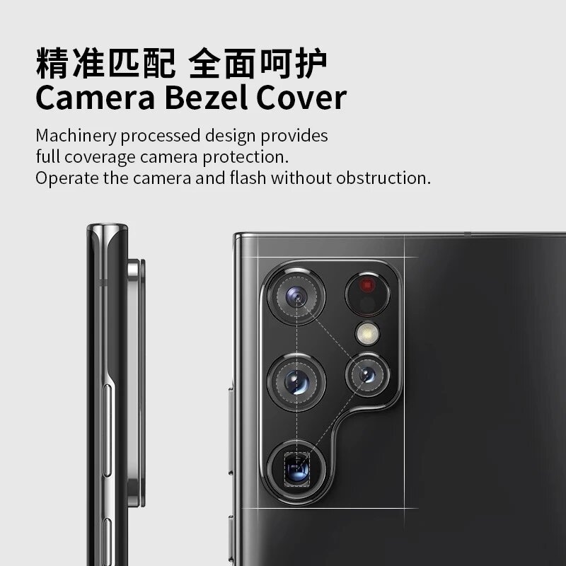 Marco de lente de cubierta de cámara de Metal para Samsung Galaxy S21, S22 Ultra Plus, protectores de cámara, funda de lente para Galaxy Note 20, S20 FE, 2-1 Uds.