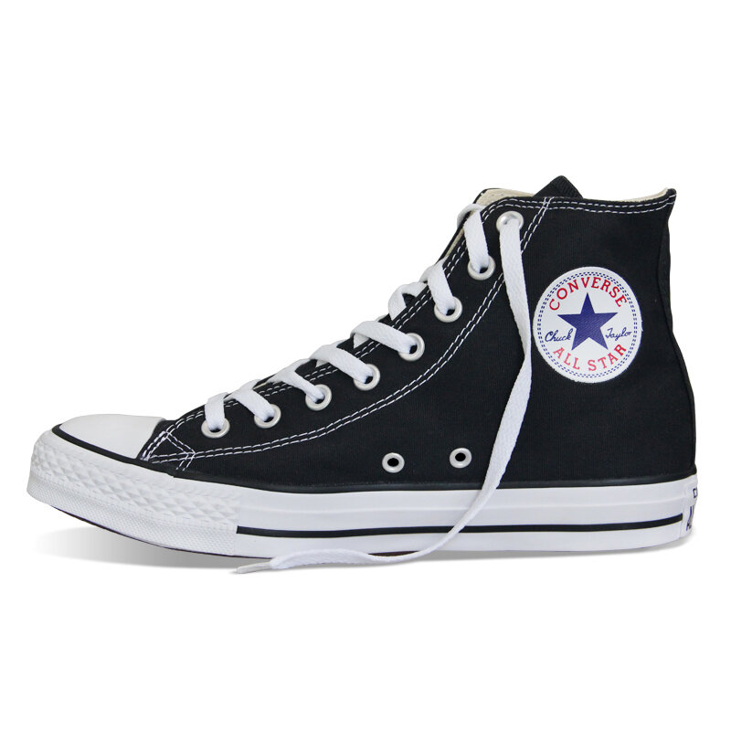 Original converse all star sapatos das sapatilhas das mulheres dos homens sapatos de lona tudo preto alta clássico skateboarding sapatos