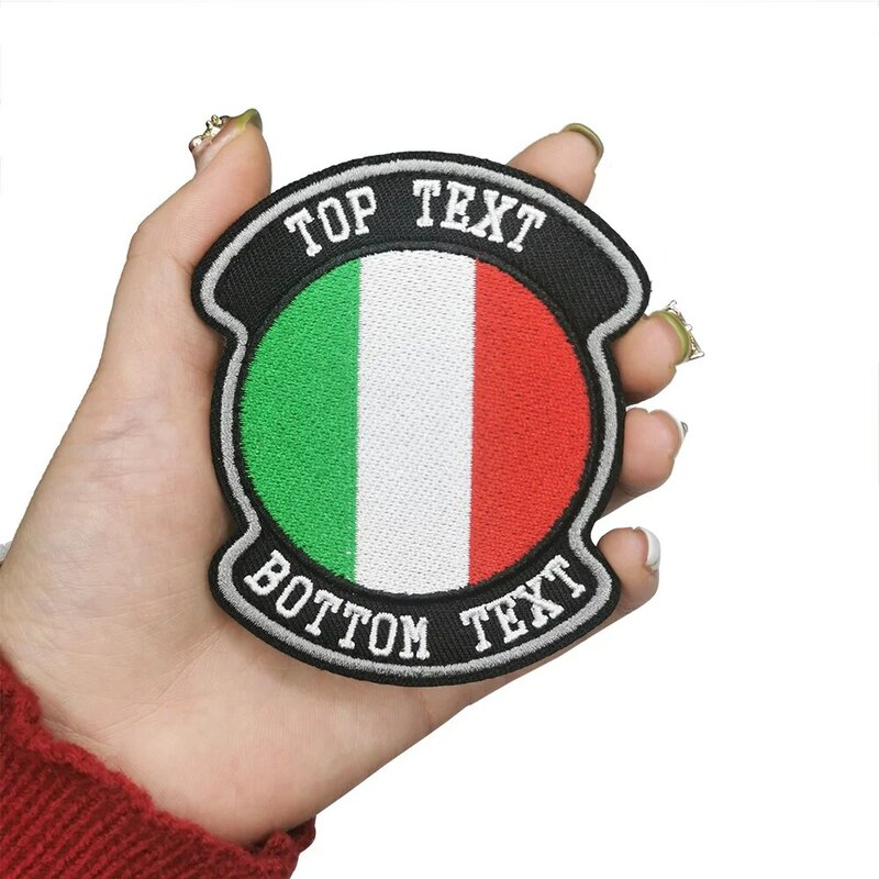 Custom Embroidery Flag Name Patches Personalized Iron on Hook Backing Embroidered Name Patches for Biker motorcycle Vest Bag