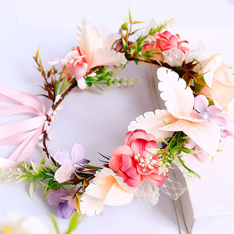 Boho estilo flor hairbands para mulheres meninas de fadas hairbands noiva casamento jóias acessórios moda coroas florais tiaras