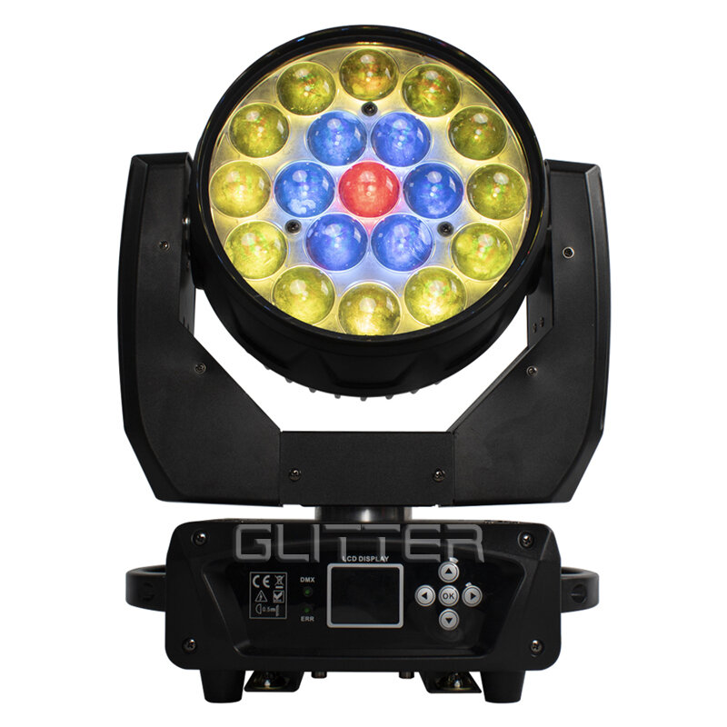 LED شعاع تتحرك رئيس ضوء ، GSL1901 ، عالية الجودة ، LED غسل ، 19x15 واط ، RGBW ، تكبير الإضاءة