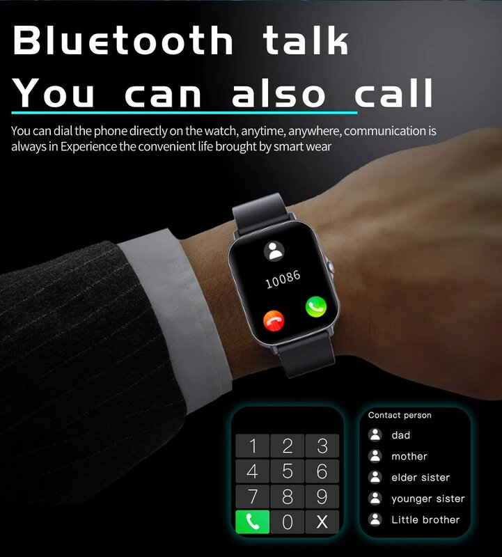 CZJW – montre connectée Android pour hommes et femmes, avec moniteur d'activité physique, Bluetooth, appel, température corporelle, pour téléphone Huawei xiaomi p8