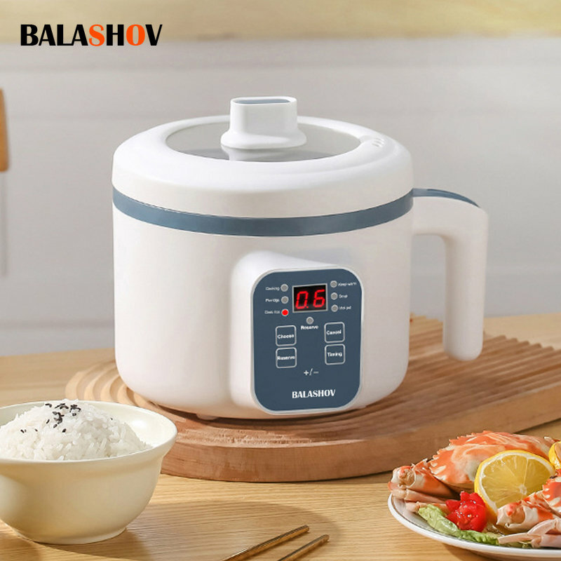 1.7L Mini Multi Cooker Non-Stick Electric Cooker with Steamer Single/Double Layer Rice Cooker Electric Hot Pot Smart Rice Cooker