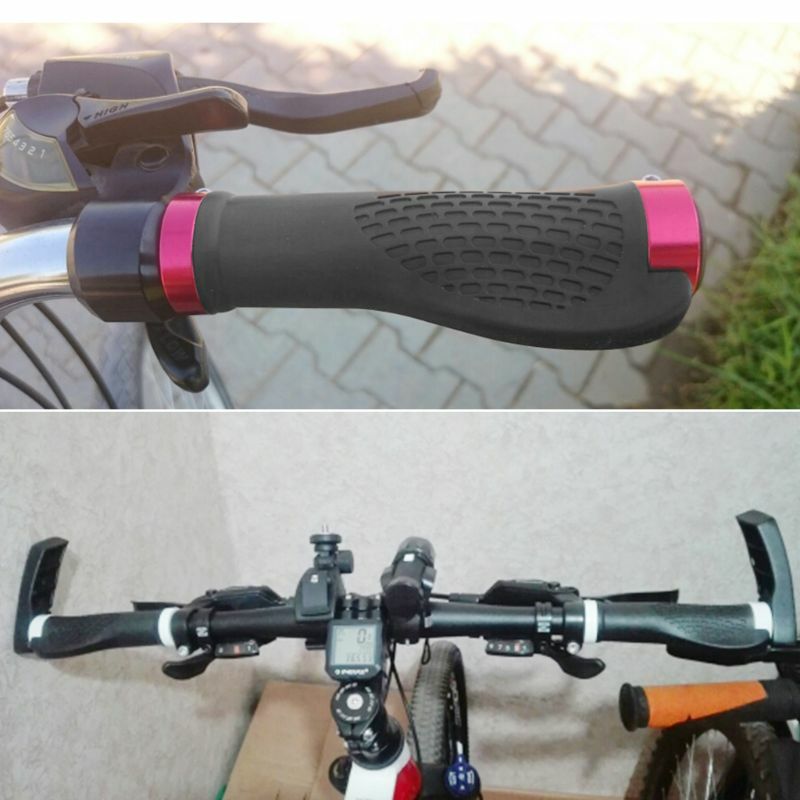 مقبض دراجة مريح غير قابل للانزلاق ، مقود قفل مطاطي لركوب الدراجات على الطرق
