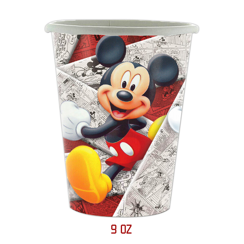 Mickey Mouse Birthday Party Decorations Cup Plate Napkin Straw Cake Topper Tablecloth Balloon Disposable Tableware Baby Shower