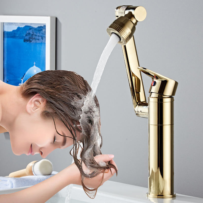 360 de pia do banheiro de bronze torneira rotativa guindastes misturador da bacia cabeça de chuveiro torneira de água encanamento tapware para acessórios do banheiro