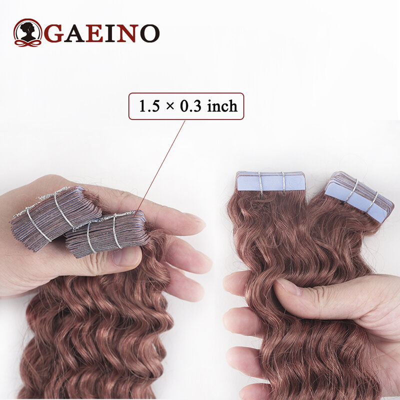 Deep Wave Tape In Hair Extensions Human Hair Deep Curly Tape Ins Hair Extensions Skin Weft Remy Natural Hair Extensions 2G/Pc