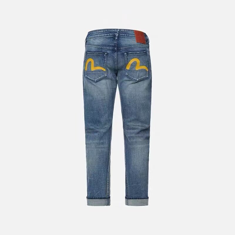 جديد لعام 2022 جينز على طراز الهيب هوب جينز رجالي مستقيم على شكل حرف M نمط ياباني مطبوع جينز متعدد الاستخدامات بتصميم عتيق مغسول