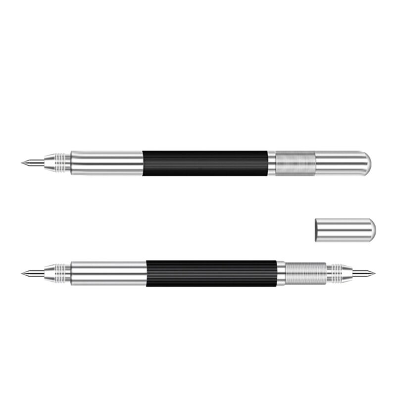 2/3/4ชิ้นปากกาหัวเหล็กทังสเตนสองหัวปากกาทำเครื่องหมายเครื่องมือแกะสลักปากกาดอกสว่านหัวเพชรปากกา Scriber การจัดส่ง