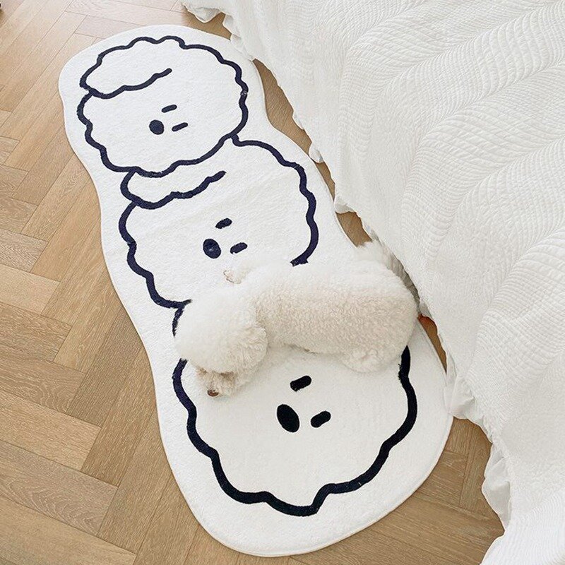 Kreatywny kot dywan Nordic Cartoon dywan do sypialni antypoślizgowy nocny dywan do składania miękka mata podłogowa na stół do pokoju dziennego dywan Decor