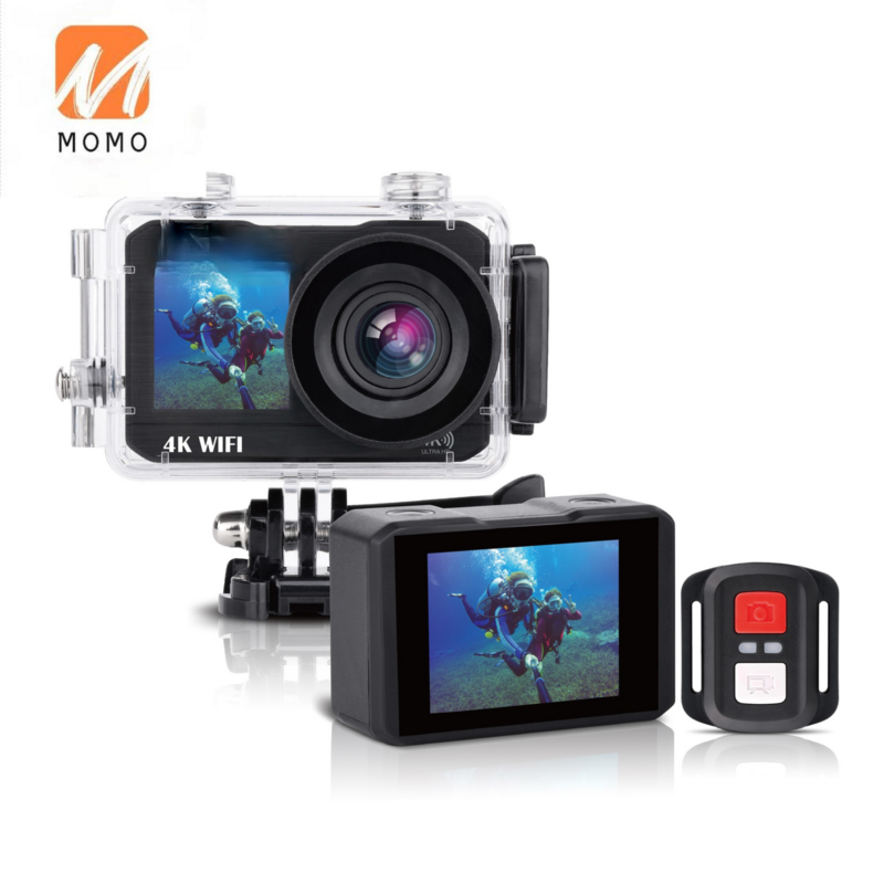 Caméra d'action 4k avec wifi, double écran, pour le sport, haute qualité, vente en gros