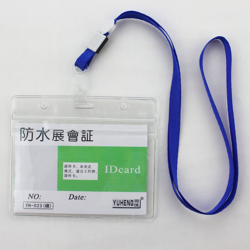 Transparent Card Cover Lanyard Card Badge Holder for Office School Exhibition with Lanyard Vertical Horizontal Available