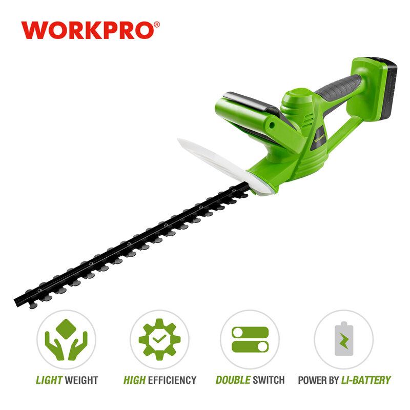 Workpro 18v aparador elétrico de lítio-íon sem fio hedge trimmer recarregável weeding tesoura