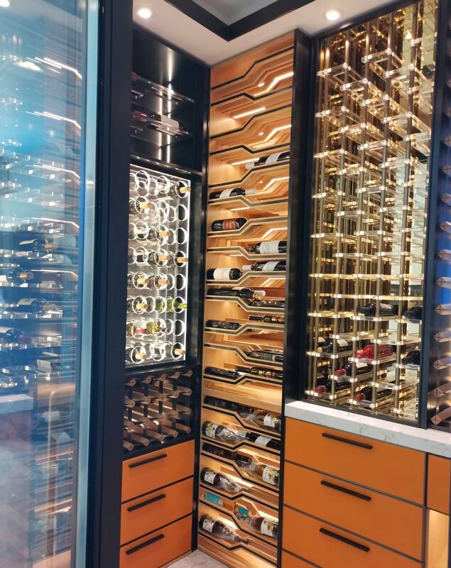 Wyprzedaż najlepsze luksusowe komercyjne niestandardowe 304 ze stali nierdzewnej wina szafka ze szklanymi drzwiami schładzacz do wina winiarnia