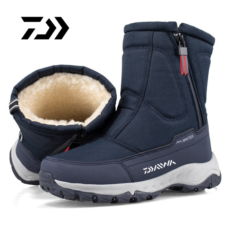DAIWA Winter Men's Fishing Boots Thickened Warm Plus Velvet Non-slip Fishing Shoes High-top Shoes Plus Velvet Ski Hiking Boots