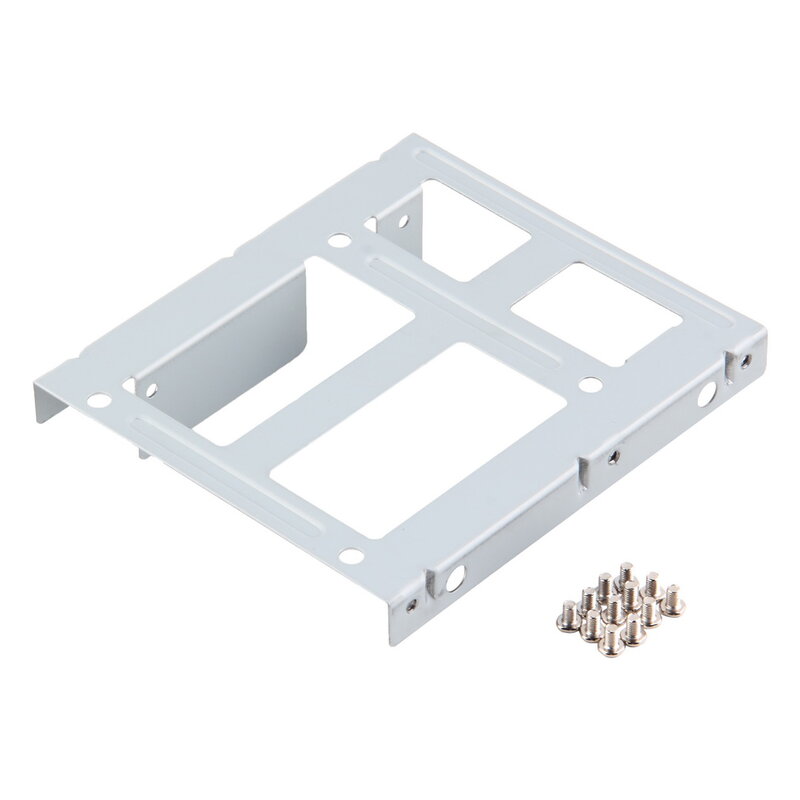 Aluminum 2-Bay 2.5 Inch SSD HDD Hard Disk to 3.5 Inch Drive Bay Converter Adapter Rack Bracket With 12 Screws