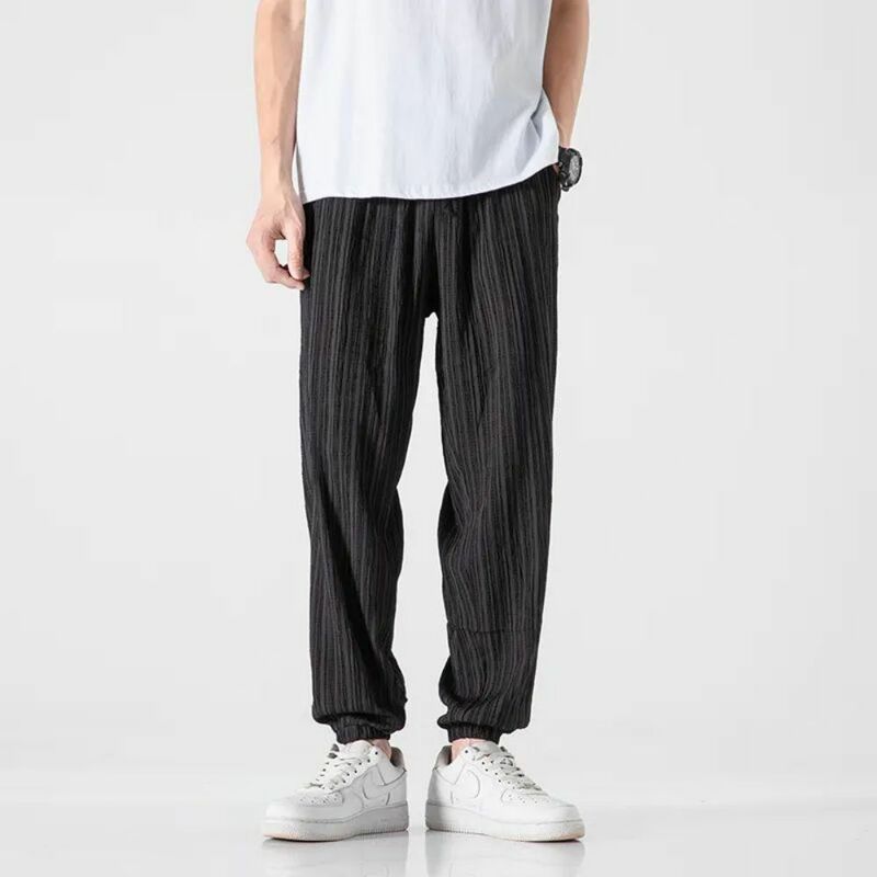 Uomo Street Hip Hop Stripe Casual allentato Summer Fashion Trend Pant pantaloni larghi comodi di alta qualità con coulisse High Street